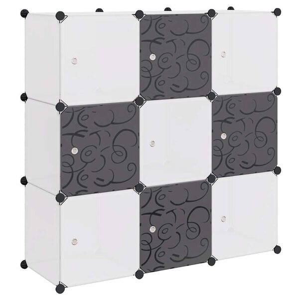 Armario cubo organizador con 9 compartimentos negro y blanco Negro y blanco