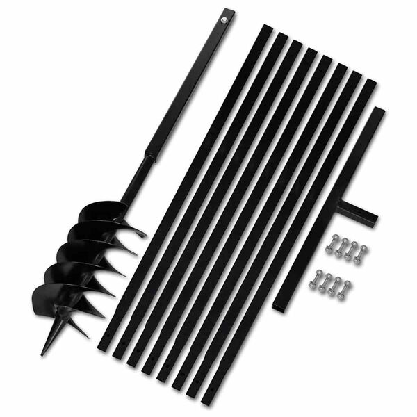 Taladro De Tierra Con Mango 150 mm Con Tubo De Extensión 9 M Acero 150 mm Con tubo 9 m
