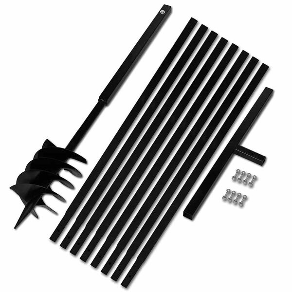 Taladro De Tierra Con Mango 180 mm Con Tubo De Extensión 9 M Acero 180 mm Con tubo 9 m