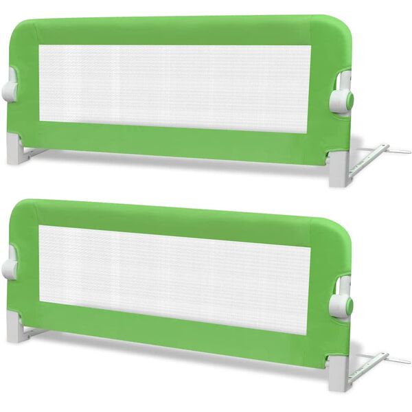 Barandilla de seguridad cama de niño 2 uds verde 102×42 cm Verde 102 x 42 cm