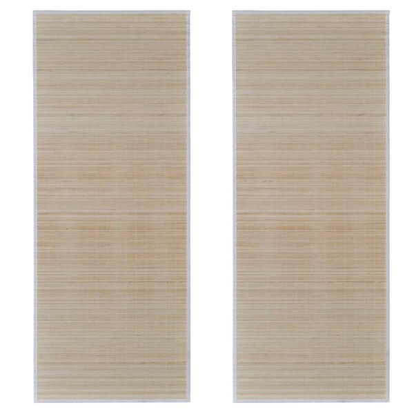 Alfombras rectangulares de bambú natural 2 unidades 120×180 cm 120 x 180 cm (2 piezas)