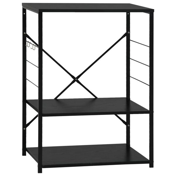 Armario para microondas madera ingeniería negro 60x396x795 cm Negro
