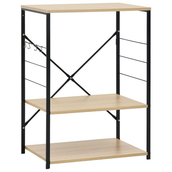 Armario microondas madera ingeniería negro roble 60x396x795cm negro y roble