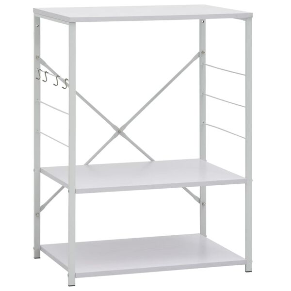 Armario de microondas madera ingeniería blanco 60x396x795 cm Blanco