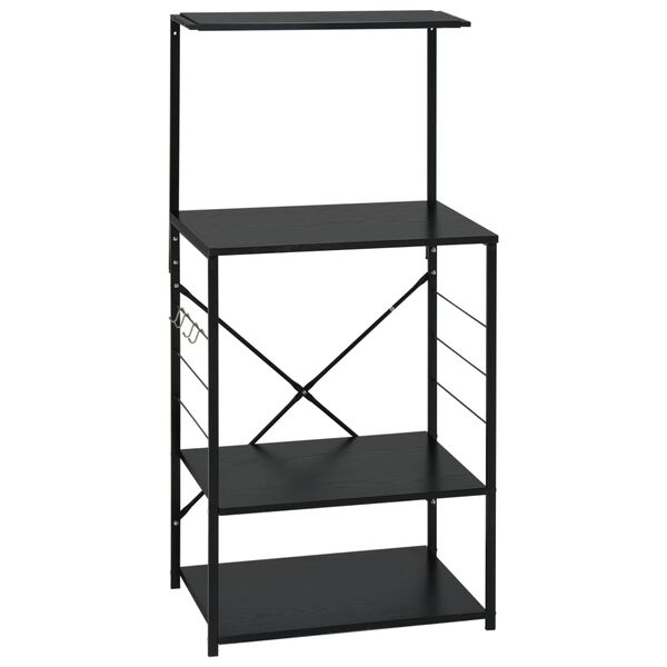 Armario para microondas madera ingeniería negro 60x396x123 cm Negro