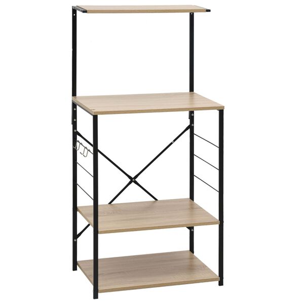 Armario microondas madera ingeniería negro roble 60x396x123 cm negro y roble