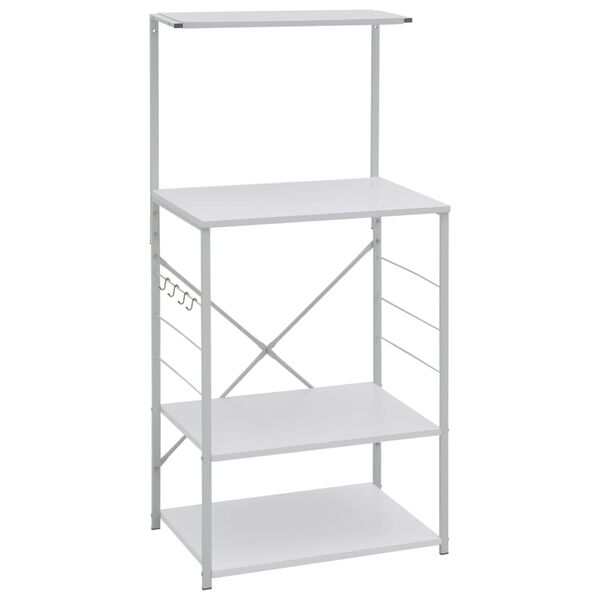 Armario para microondas madera ingeniería blanco 60x396x123 cm Blanco