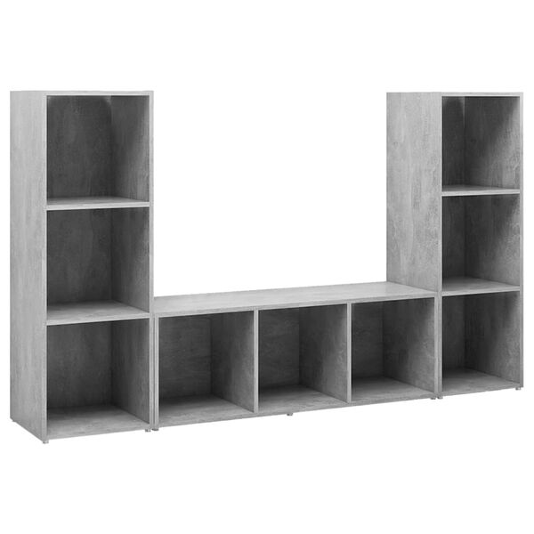 | Gabinete de TV | 3 pcs 37 x 35 x 107.5 cm Gris hormigón