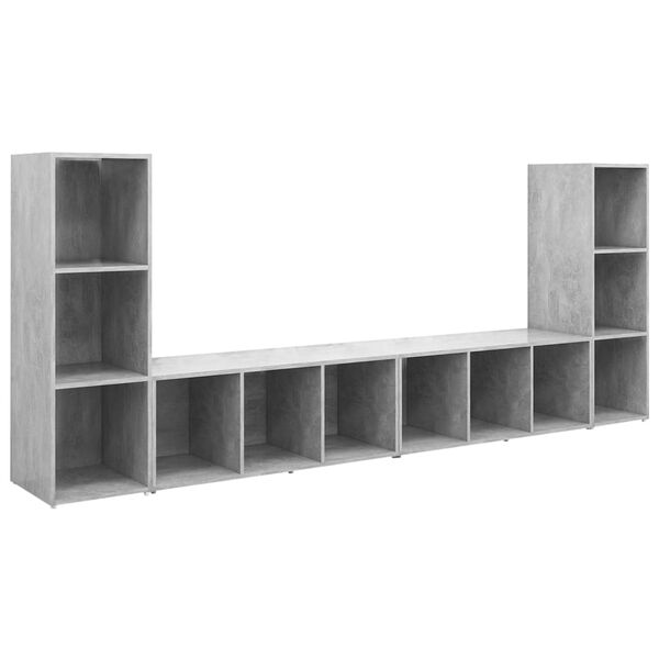 | Gabinete de TV | 4 pcs 37 x 35 x 107.5 cm Gris hormigón