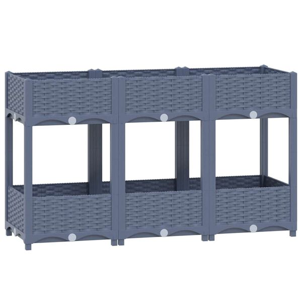 Arriate polipropileno 120x40x71 cm Gris azulado 120 x 40 x 71 cm