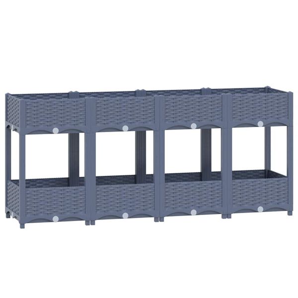 Arriate polipropileno 160x40x71 cm Gris azulado 160 x 40 x 71 cm