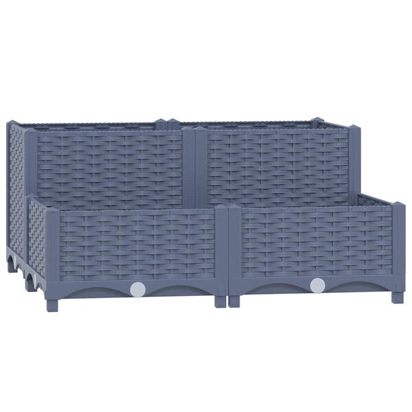 Arriate polipropileno 80x80x38 cm Gris azulado 80 x 80 x (23-38) cm