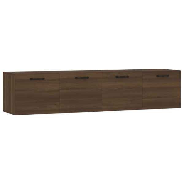 Armarios pared 2 uds contrachapada roble marrón 60x365x35cm Marrón roble 60 x 36.5 x 35 cm