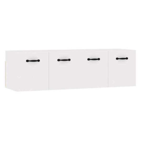 Armarios pared 2 uds contrachapada blanco brillo 80x365x35 cm Blanco brillante 80 x 35 x 36.5 cm