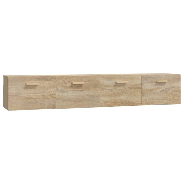Armarios pared 2 uds contrachapada roble Sonoma 100x365x35 cm Roble Sonoma 100 x 36.5 x 35 cm