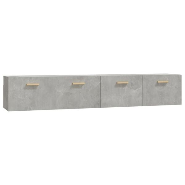 Armarios pared 2 uds contrachapada gris hormigón 100x365x35 cm Gris hormigón 100 x 36.5 x 35 cm