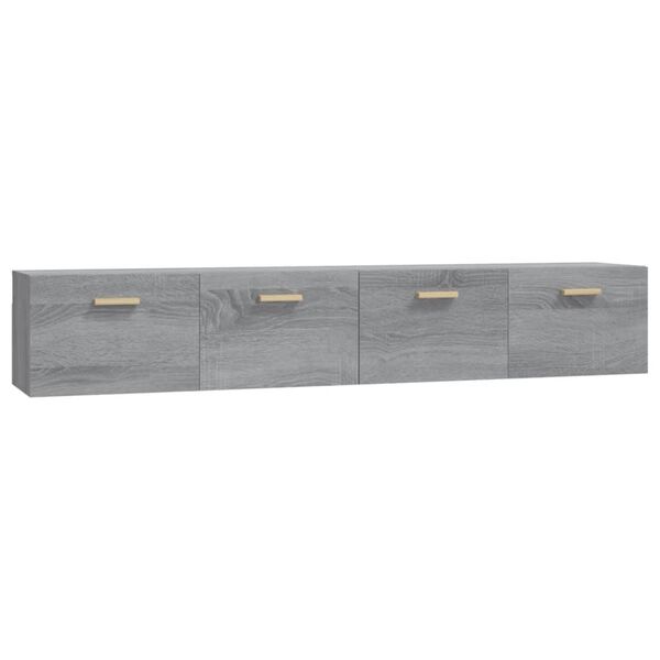Armarios pared 2 uds contrachapada gris sonoma 100x365x35 cm Gris sonoma 100 x 36.5 x 35 cm