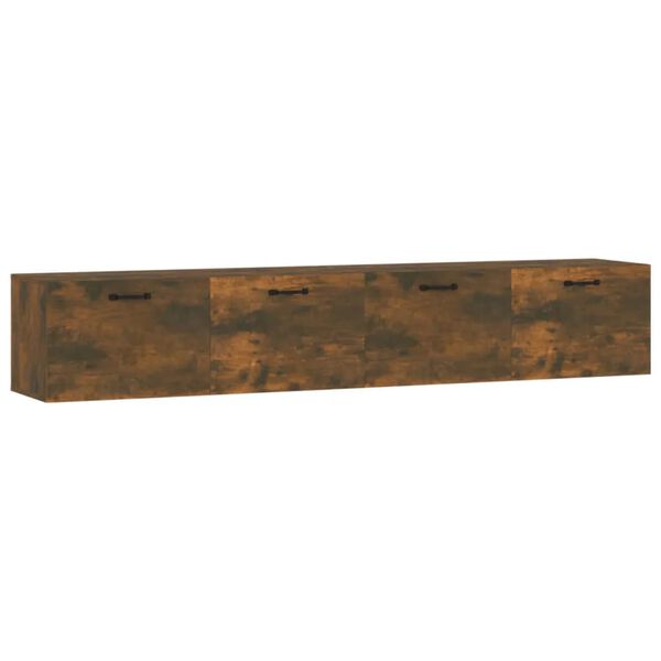 Armarios pared 2 uds contrachapada roble ahumado 100x365x35 cm Roble ahumado 100 x 36.5 x 35 cm