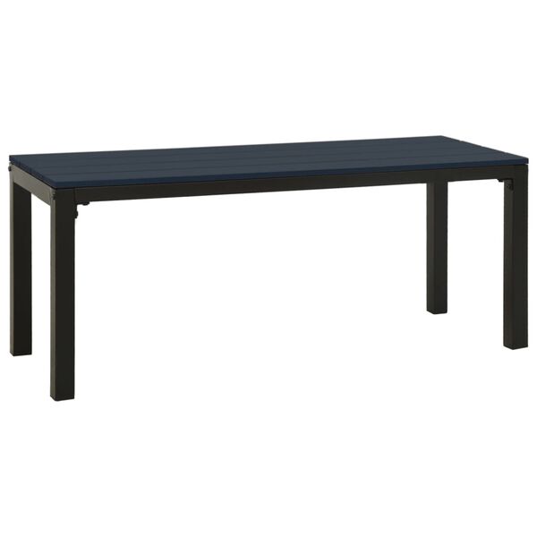 Banco de jardín acero y WPC negro 110 cm Negro