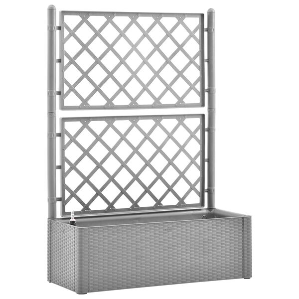 Arriate con enrejado y sistema de riego automático gris Gris 100 x 43 x 142 cm