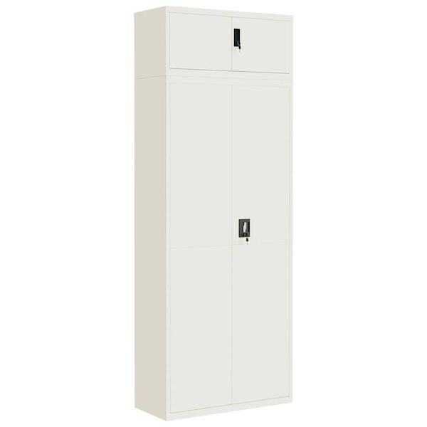 Armario archivador de acero blanco 90x40x240 cm Blanco 90 x 40 x 240 cm