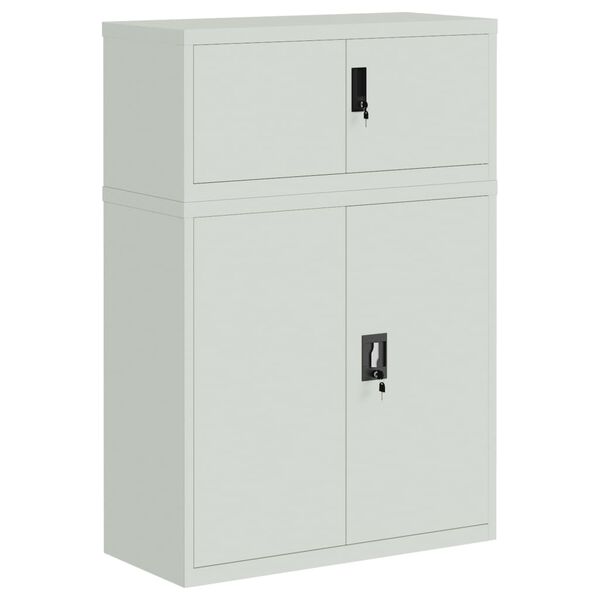 Armario archivador de acero gris claro 90x40x130 cm Gris claro 90 x 40 x 130 cm