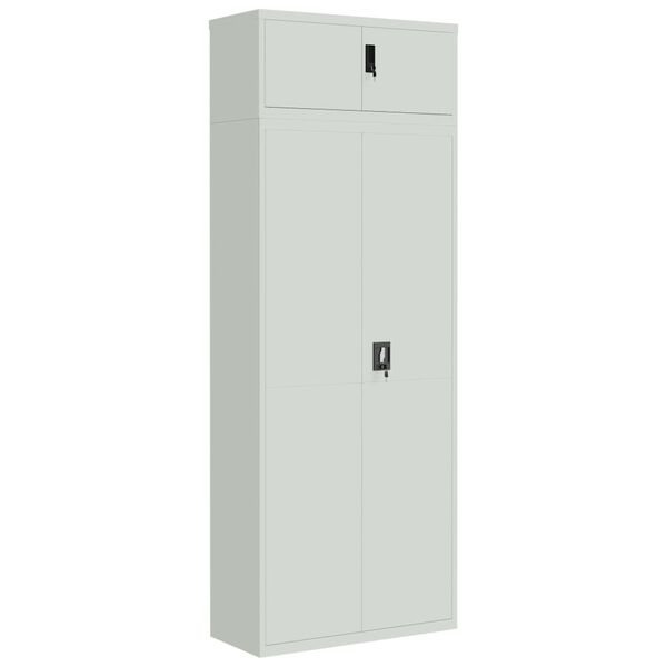 Armario archivador de acero gris claro 90x40x240 cm Gris claro 90 x 40 x 240 cm