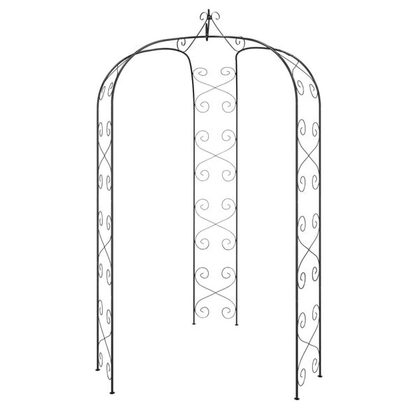 Arco de jardín acero negro Ø180×255 cm