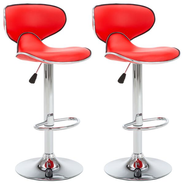 323645 Bar Stools 2 pcs Red Faux Leather Rojo