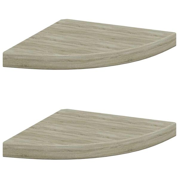 323926 Floating Corner Shelves 2 pcs Oak 35x35x38 cm MDF Roble 35 x 35 x 3.8 cm