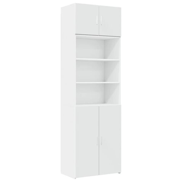 Armario de madera de ingeniería blanco 70x425x225 cm Blanco 70 x 42.5 x 225 cm 2 doors 2 shelves