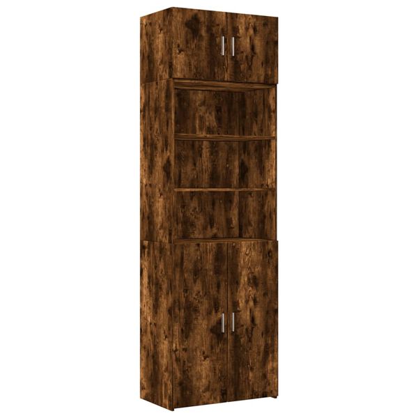 Armario de madera de ingeniería roble ahumado 70x425x225 cm Roble ahumado 70 x 42.5 x 225 cm 2 doors 2 shelves