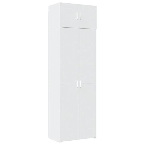 Armario de madera de ingeniería blanco 70x425x225 cm Blanco 70 x 42.5 x 225 cm 4 estantes