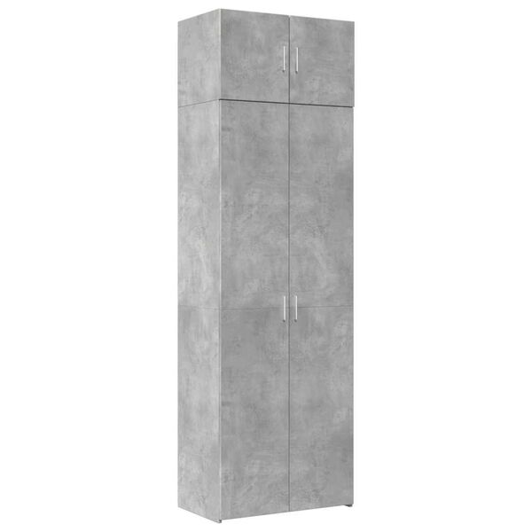 Armario de madera de ingeniería gris hormigón 70x425x225 cm Gris hormigón 70 x 42.5 x 225 cm 4 estantes