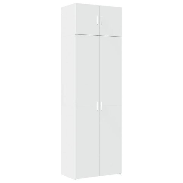 Armario de madera de ingeniería blanco 70x425x225 cm Blanco 70 x 42.5 x 225 cm 5 shelves