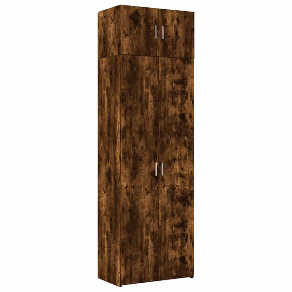 Armario de madera de ingeniería roble ahumado 70x425x225 cm Roble ahumado 70 x 42.5 x 225 cm 5 shelves