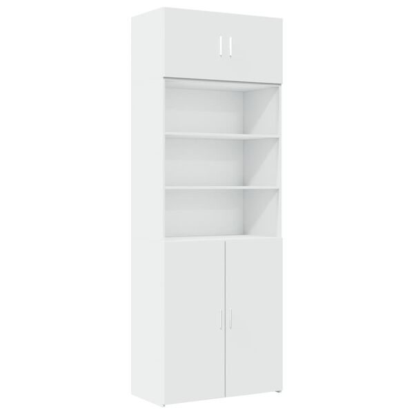 Armario de madera de ingeniería blanco 80x425x225 cm Blanco 80 x 42.5 x 225 cm 2 doors 2 shelves