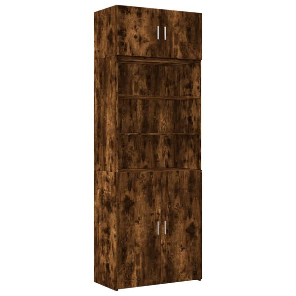 Armario de madera de ingeniería roble ahumado 80x425x225 cm Roble ahumado 80 x 42.5 x 225 cm 2 doors 2 shelves