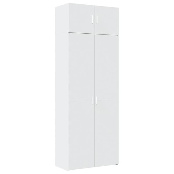 Armario de madera de ingeniería blanco 80x425x225 cm Blanco 80 x 42.5 x 225 cm 4 estantes