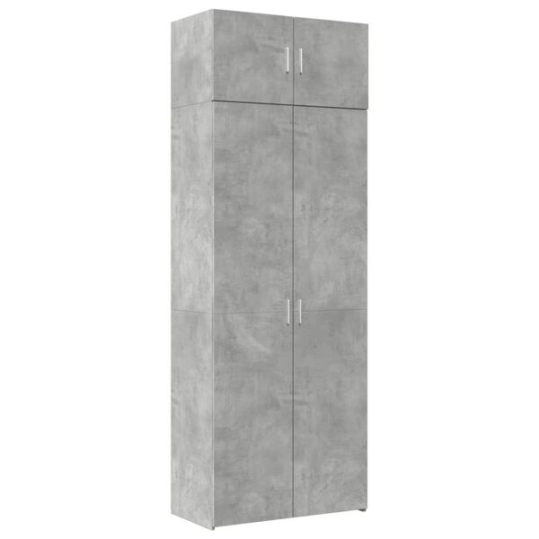 Armario de madera de ingeniería gris hormigón 80x425x225 cm Gris hormigón 80 x 42.5 x 225 cm 4 estantes