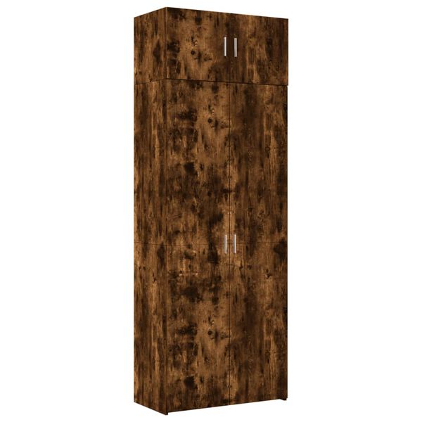 Armario de madera de ingeniería roble ahumado 80x425x225 cm Roble ahumado 80 x 42.5 x 225 cm 4 estantes