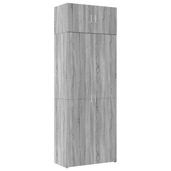 Armario de madera ingeniería gris Sonoma 80x425x225 cm Gris sonoma 80 x 42.5 x 225 cm 4 estantes