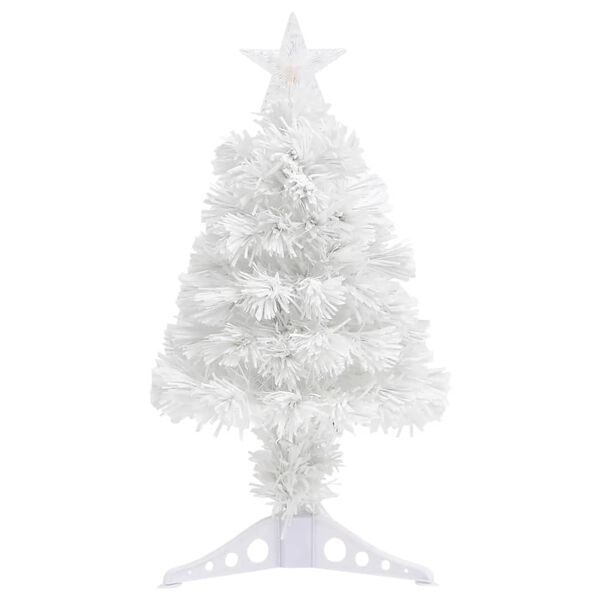 Árbol de Navidad artificial con luces fibra óptica blanco 64 cm Blanco 64 cm