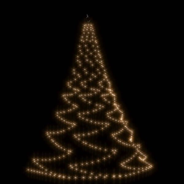 Árbol de pared con gancho metálico 720 LED blanco cálido 5 m Blanco cálido