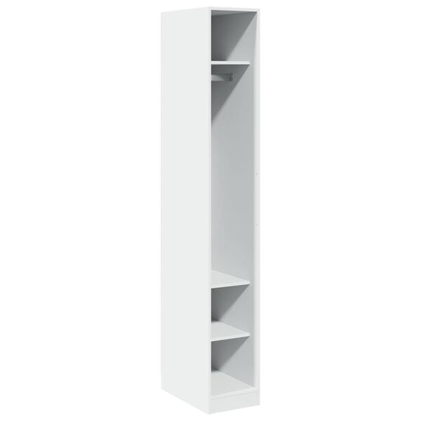 Armario de madera de ingeniería blanco 30x50x200 cm Blanco 30 x 50 x 200 cm 3 estantes