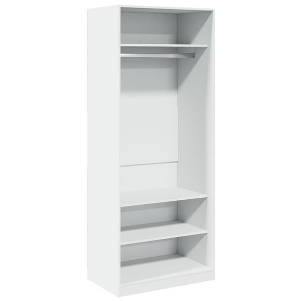 Armario de madera de ingeniería blanco 80x50x200 cm Blanco 80 x 50 x 200 cm 3 estantes