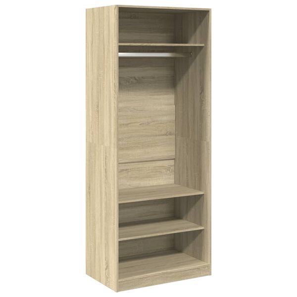 Armario de madera de ingeniería roble Sonoma 80x50x200 cm Roble Sonoma 80 x 50 x 200 cm 3 estantes
