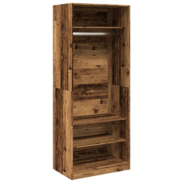Armario de madera de ingeniería madera envejecida 80x50x200 cm Madera antigua 80 x 50 x 200 cm 3 estantes