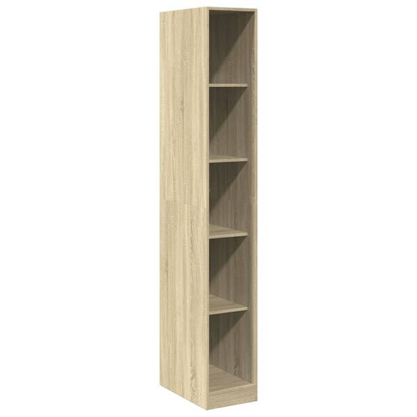 Armario de madera de ingeniería roble Sonoma 30x50x200 cm Roble Sonoma 30 x 50 x 200 cm 4 estantes