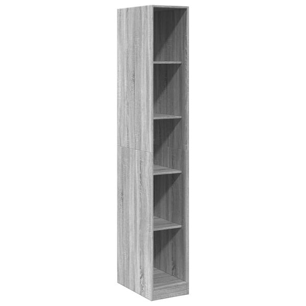 Armario de madera de ingeniería gris Sonoma 30x50x200 cm Gris sonoma 30 x 50 x 200 cm 4 estantes